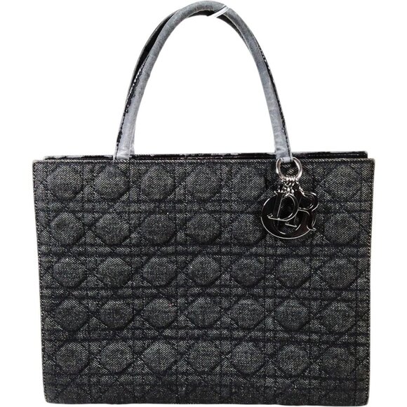 (S6) Authentic Christian Dior Hand Bag Black Leather Luxury Vintage Designer Han - Picture 1 of 9